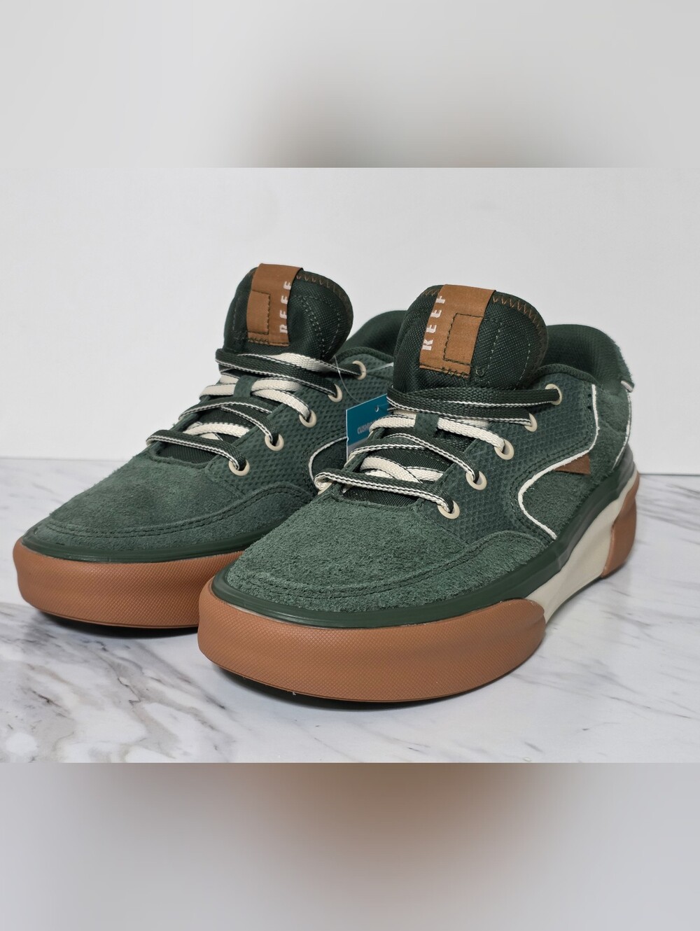 Reef Men's Dark Green & Tan Casual Low-Top Sneakers